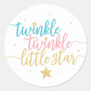 Adesivo Redondo Twinkle Twinkle Pequena Vara Estelar