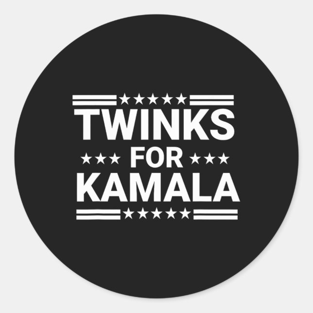 Adesivo Redondo Twinks Para Kamala Harris 1 (Frente)