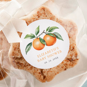 Adesivo Redondo Twins - Chá de fraldas Laranja