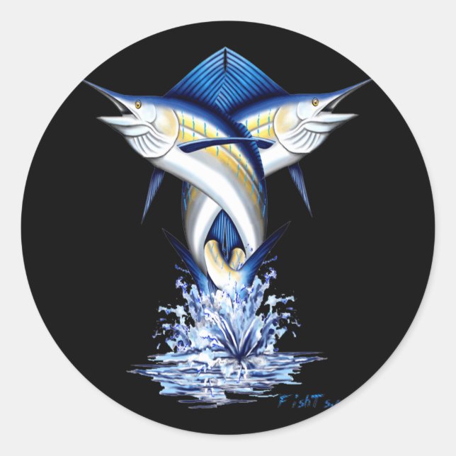 Adesivo Redondo Twisted Marlins Jumping (Frente)