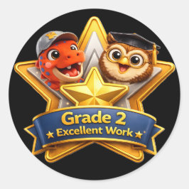 Adesivo Redondo Two excellent work hoot the owl and Rex large roun