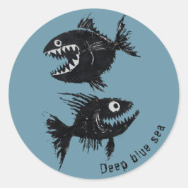 Adesivo Redondo Two scary fish, personalized