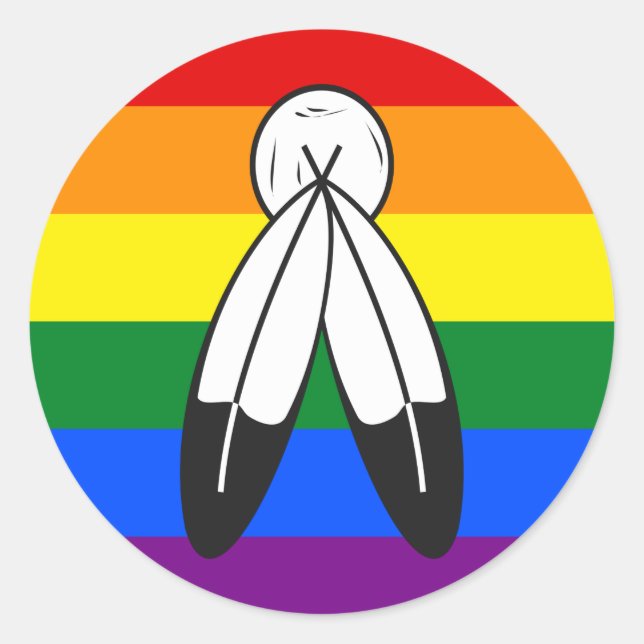 Adesivo Redondo Two-Spirit Pride Flag  (Frente)