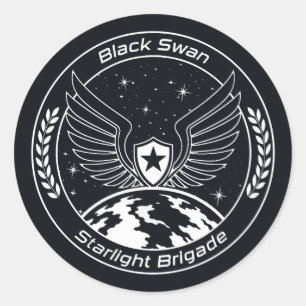 Adesivo Redondo TWRP Cisne Negro da Brigada Estela