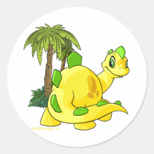 Adesivo Redondo Tyrannian Chomby amarelo que olha