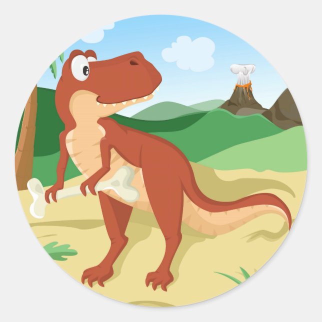 Adesivo Redondo Tyrannosaurus Rex (Frente)