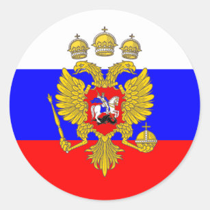 Adesivo Quadrado Rússia Bandeira Emblem Federação Russa