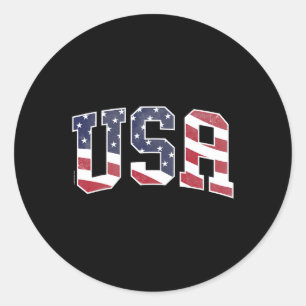 Adesivo Redondo U.A. Camiseiros Homens Crianças Patriótica America