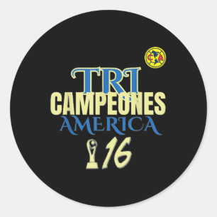 Adesivo Redondo U.A. Tricampeon. Amame Mas