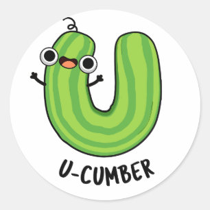 Adesivo Redondo U-cumber Engraçado Pepino Pun