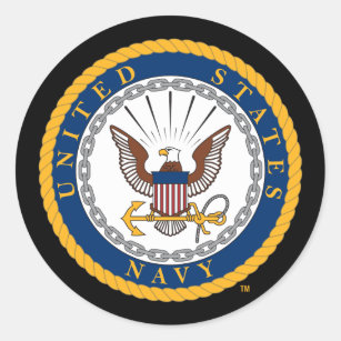 Adesivo Redondo U.S. Emblema do marinho do marinho  