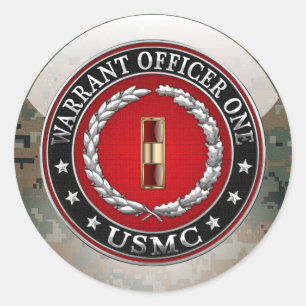 Adesivo Redondo U.S. Fuzileiros navais: Oficial de autorização u