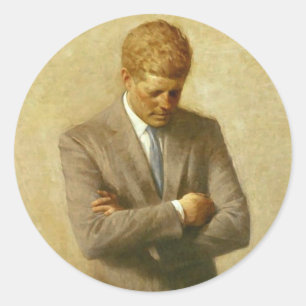 Adesivo Redondo U.S. Presidente John F. Kennedy por Aaron Shikler