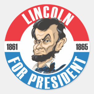 Adesivo Redondo U.S. Presidentes Campanha Botão: #16 Lincoln
