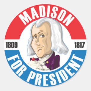 Adesivo Redondo U.S. Presidentes Campanha Botão: #4 James Madison