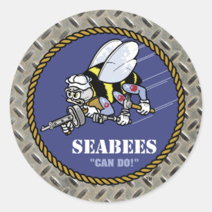Adesivo Redondo U.S. Seabees do marinho