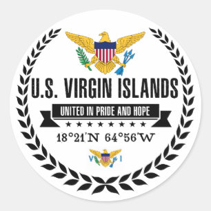 Adesivo Redondo U.S. Virgin Islands