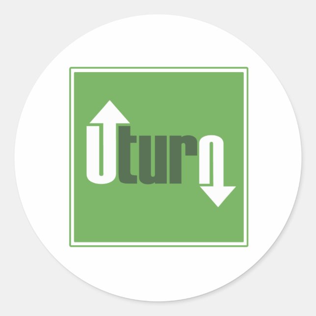 Adesivo Redondo U-Turn (Frente)