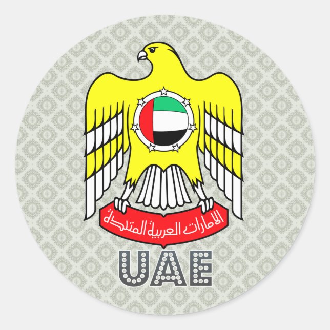 Adesivo Redondo Uae Casaco de Armas (Frente)
