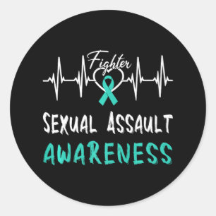 Adesivo Redondo Ual Aulheure Heartbeat Luta Fita Fita Teal