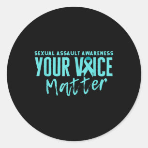 Adesivo Redondo Ual Ault Awarness 2025 Teal Ribbon Your Voice S