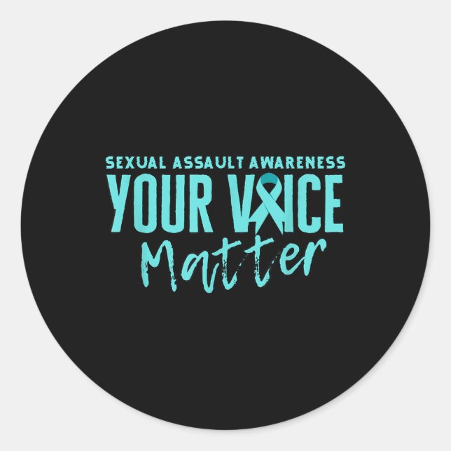 Adesivo Redondo Ual Ault Awarness 2025 Teal Ribbon Your Voice S (Frente)