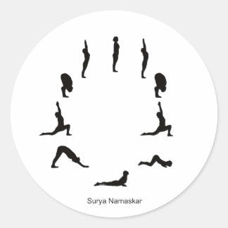 Adesivo Redondo Über Aufkleber – Surya Namaskara