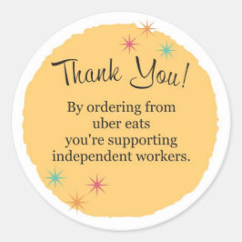 Adesivo Redondo Uber Come Obrigado