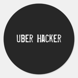 Adesivo Redondo Uber Hacker