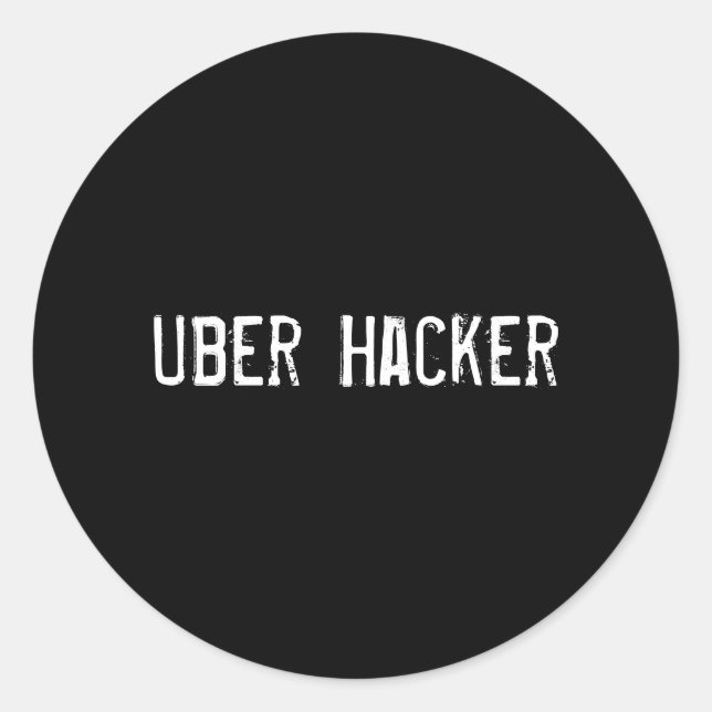 Adesivo Redondo Uber Hacker (Frente)