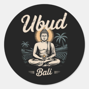 Adesivo Redondo Ubud Li Buda Yoga Meditação Espiritual