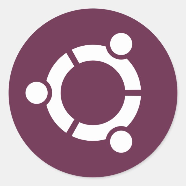 Adesivo Redondo Ubuntu Purple (Frente)