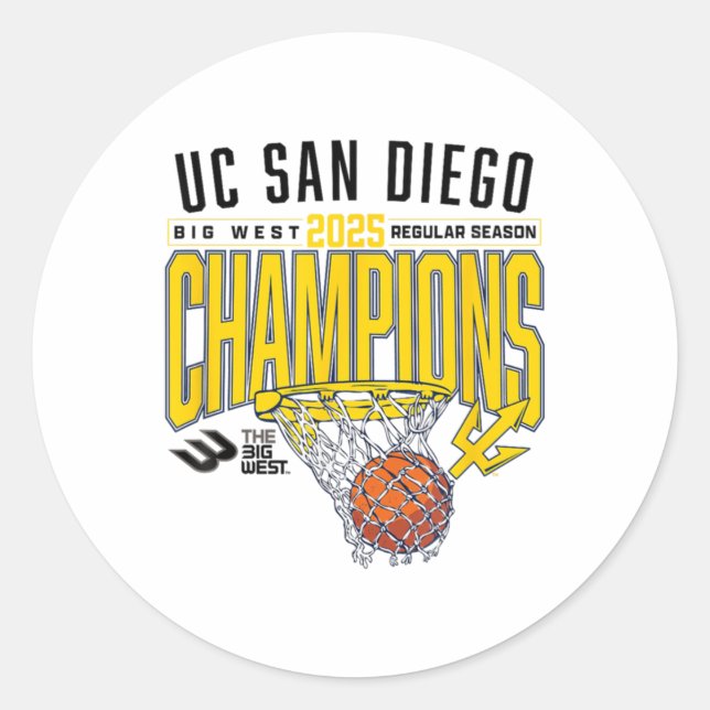 Adesivo Redondo Uc San Diego Tretons 2025 Regular Season Basketbal (Frente)