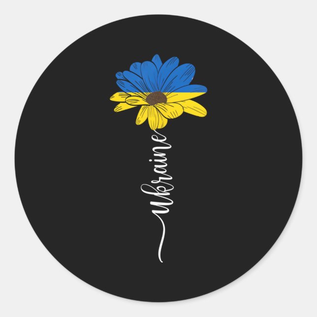 Adesivo Redondo Ucrânia Bandeira Ucrânia (Frente)