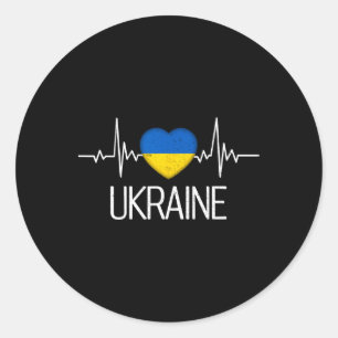 Adesivo Redondo Ucrânia Bandeira Ucraniana Zelensky Tryzub Em Mili