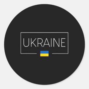 Adesivo Redondo Ucrânia Bandeira Ucraniana Zelensky Tryzub Em Mili