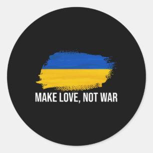 Adesivo Redondo Ucrânia Faça Amor Não Guerra