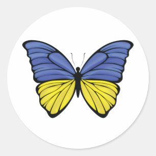 Adesivo Redondo Ucrânia Hypolimnas Butterfly