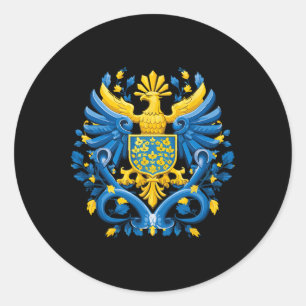 Adesivo Redondo Ucrânia Orgulho Presidente Ucraniano Volodymyr Zel