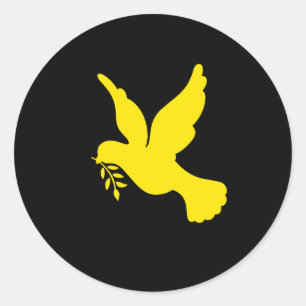 Adesivo Redondo Ucrânia Pombo da Paz Reze pela Bandeira da Ucrânia
