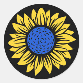 Adesivo Redondo Ucrânia Sunflower Ucraniano Solidariedade
