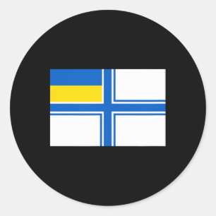 Adesivo Redondo Ucrânia Ucraniano Bandeira da Ucrânia Naval Bandei