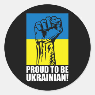 Adesivo Redondo Ucrânia Ucranianos Ucraniano Kiev Trysub Bandeira 