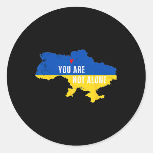 Adesivo Redondo Ucrânia Você Não Está Sozinho Mapa de Kiev Apoio U
