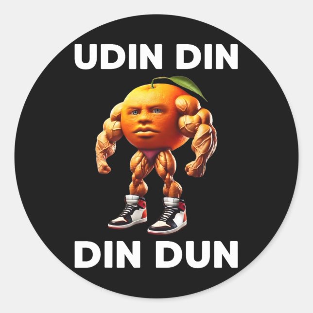 Adesivo Redondo Udin Din Din Dun Italiano Brainrot Meme Udindindin (Frente)
