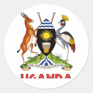 Adesivo Redondo UGANDA - bandeira/emblema/brasão/símbolo