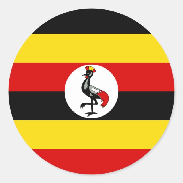 Adesivo Redondo Uganda Flag, Flag of Uganda (Frente)