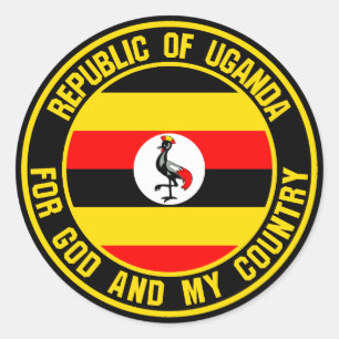 Adesivo Redondo Uganda Round Emblem