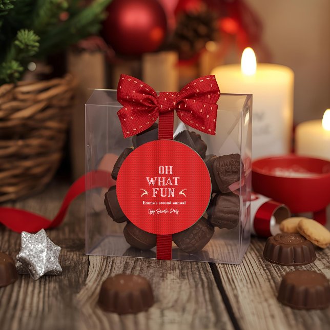 Adesivo Redondo Ugly Christmas Sweater Holiday Party  (Criador carregado)