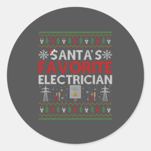 Adesivo Redondo Ugly Electrically Xmas Gift Papais noeis ama eletr